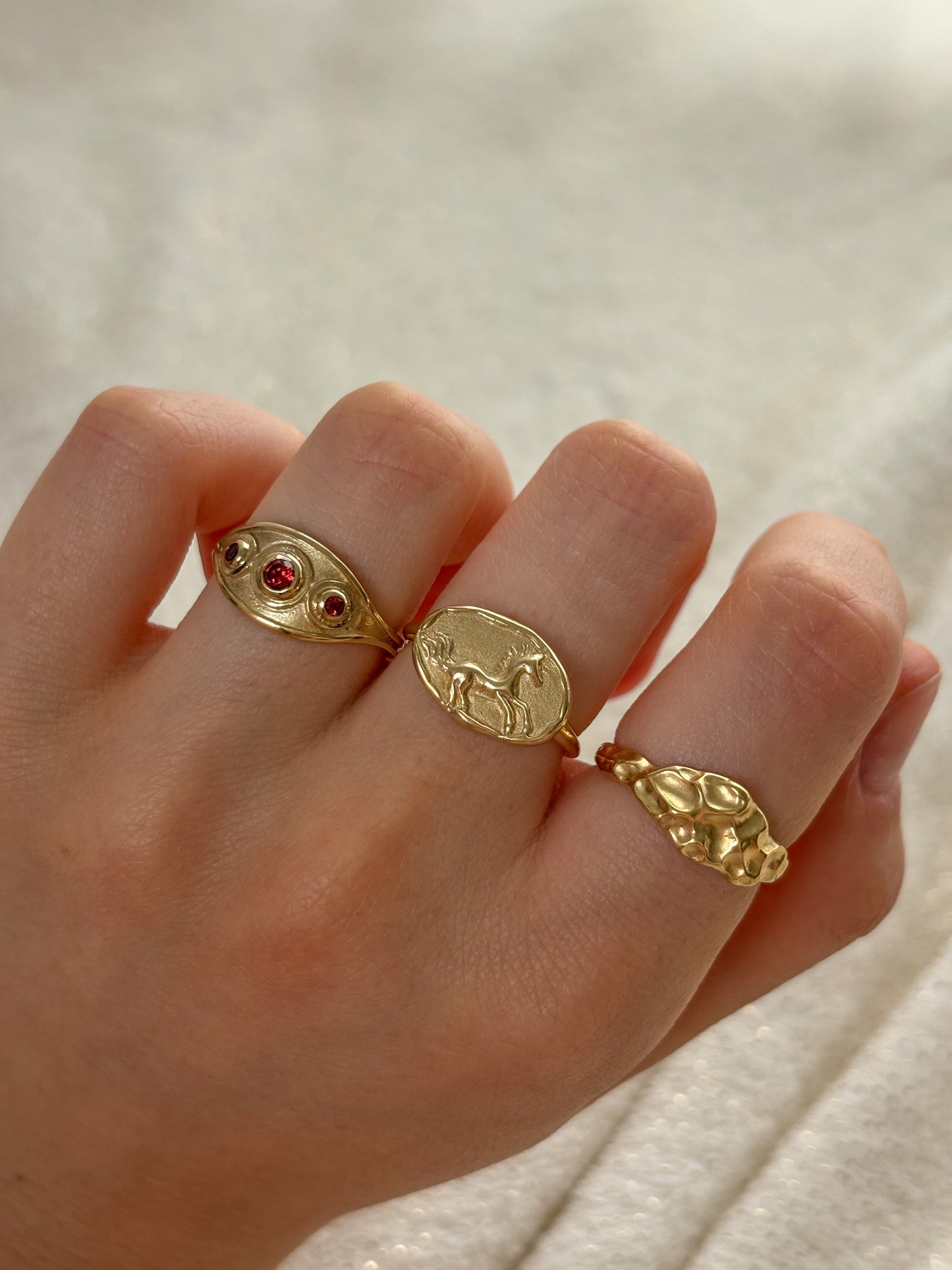 Garnet Triple Ring
