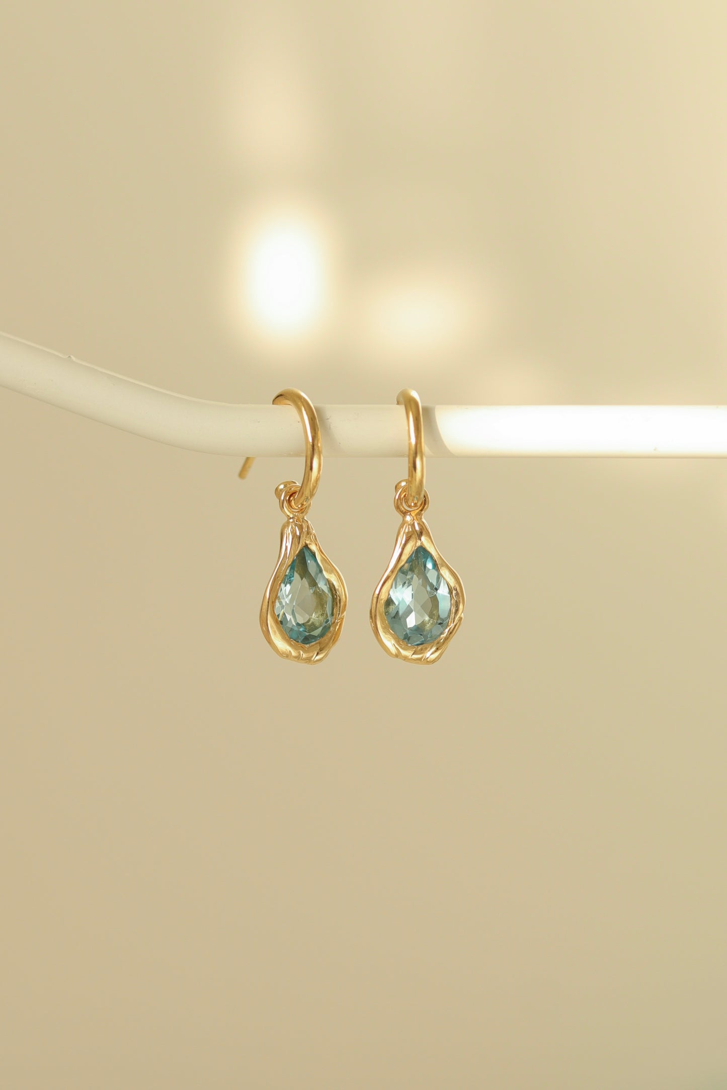 Drop Earrings Light Blue Topaz