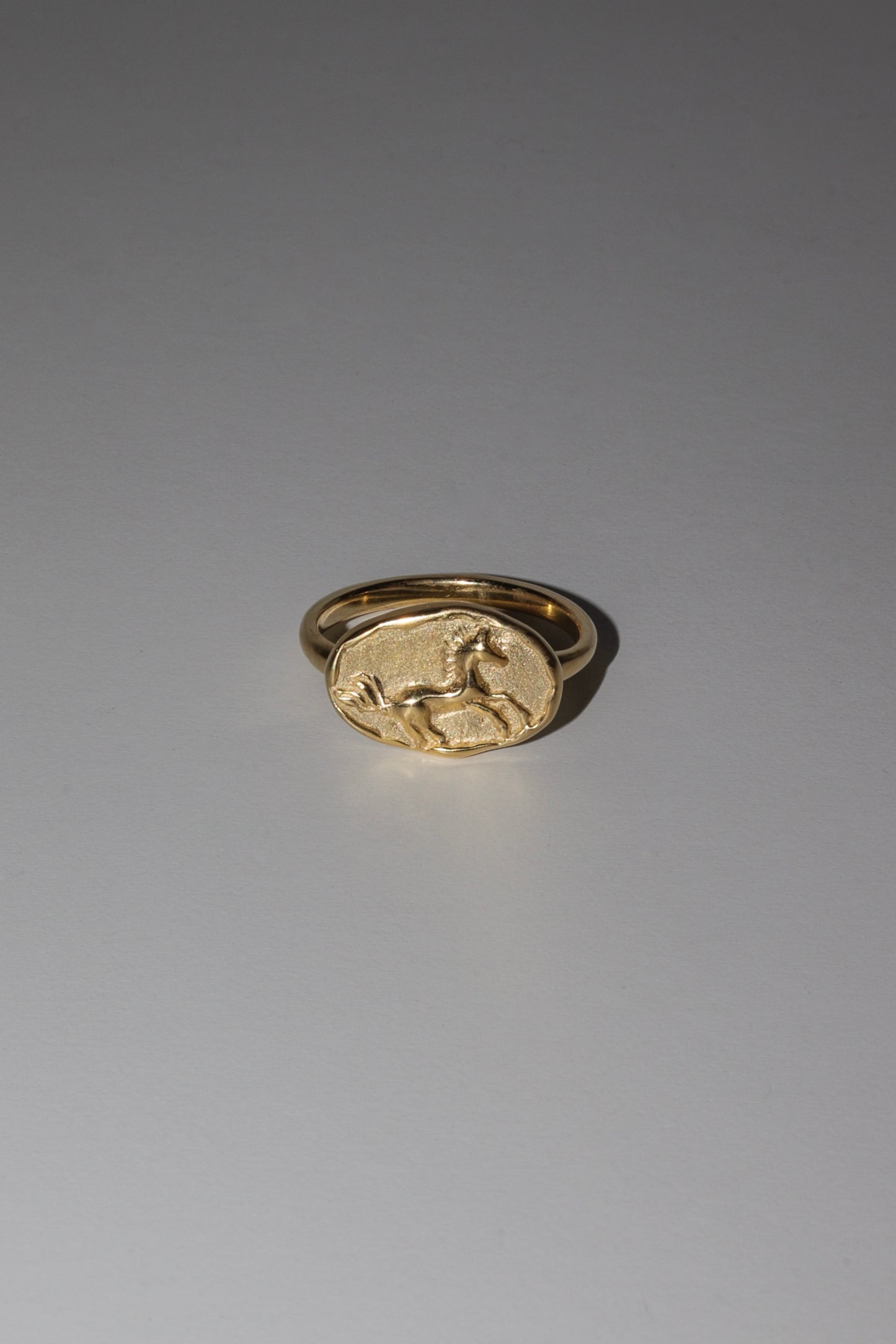 Horse Signet Ring In Gold