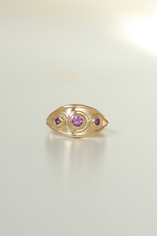 Amethyst Triple Ring