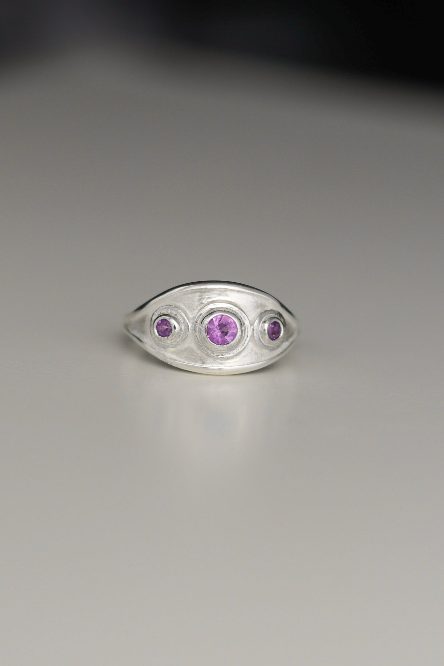 Amethyst Triple Ring