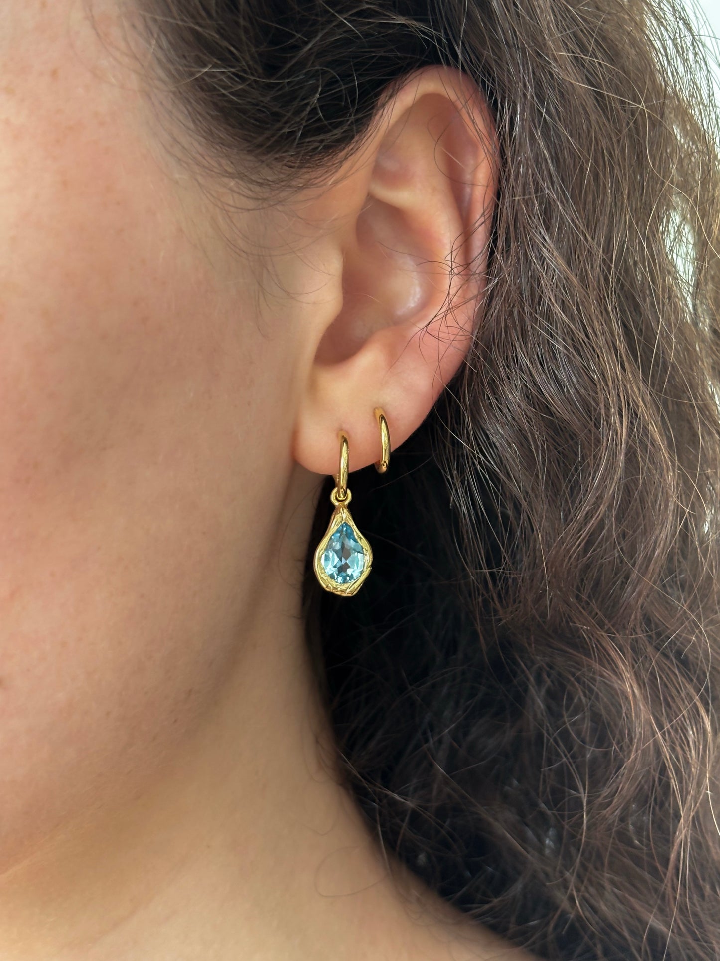 Drop Earrings Light Blue Topaz
