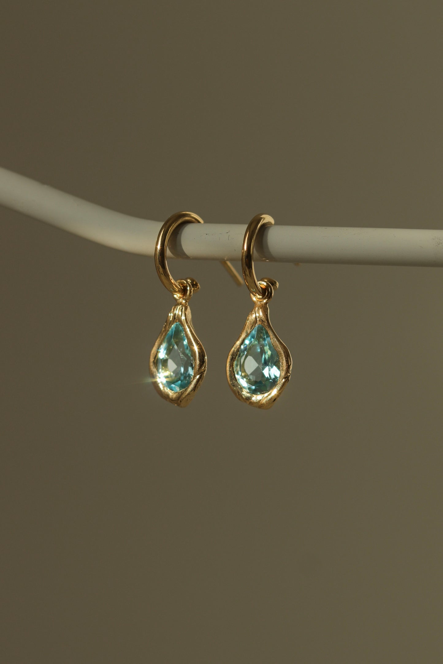 Drop Earrings Light Blue Topaz