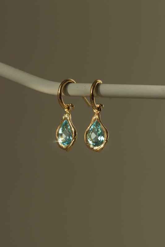 Drop Earrings Light Blue Topaz