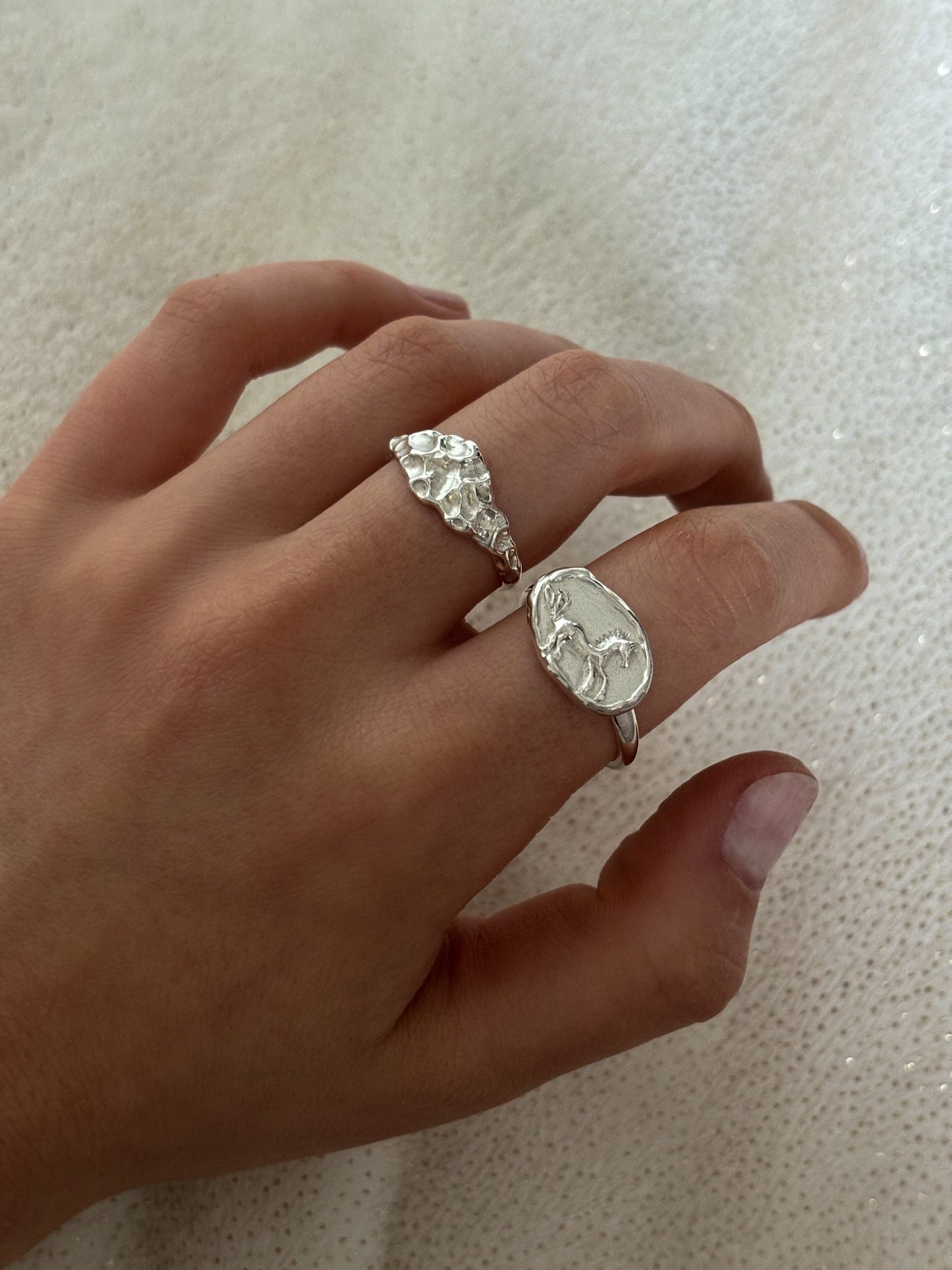 Horse Signet Ring In Silver