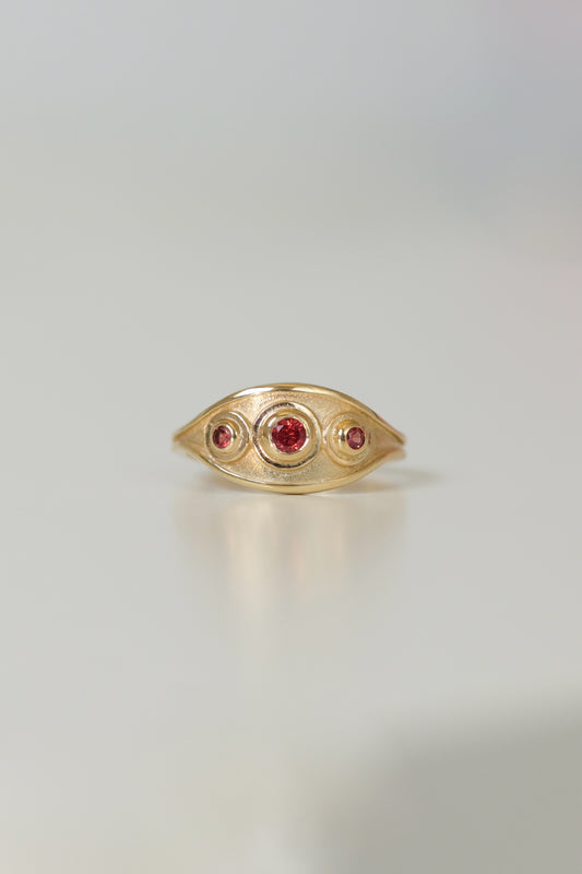 Garnet Triple Ring