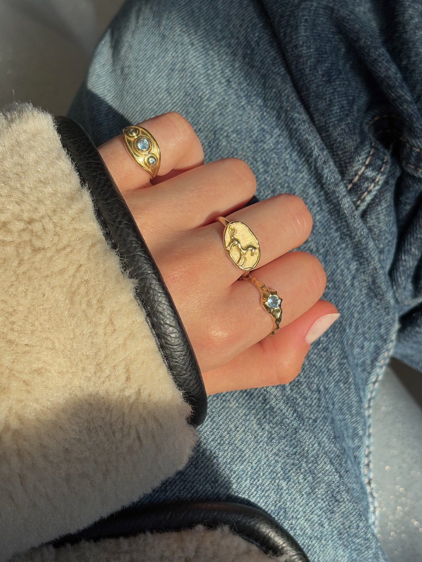 Horse Signet Ring In Gold