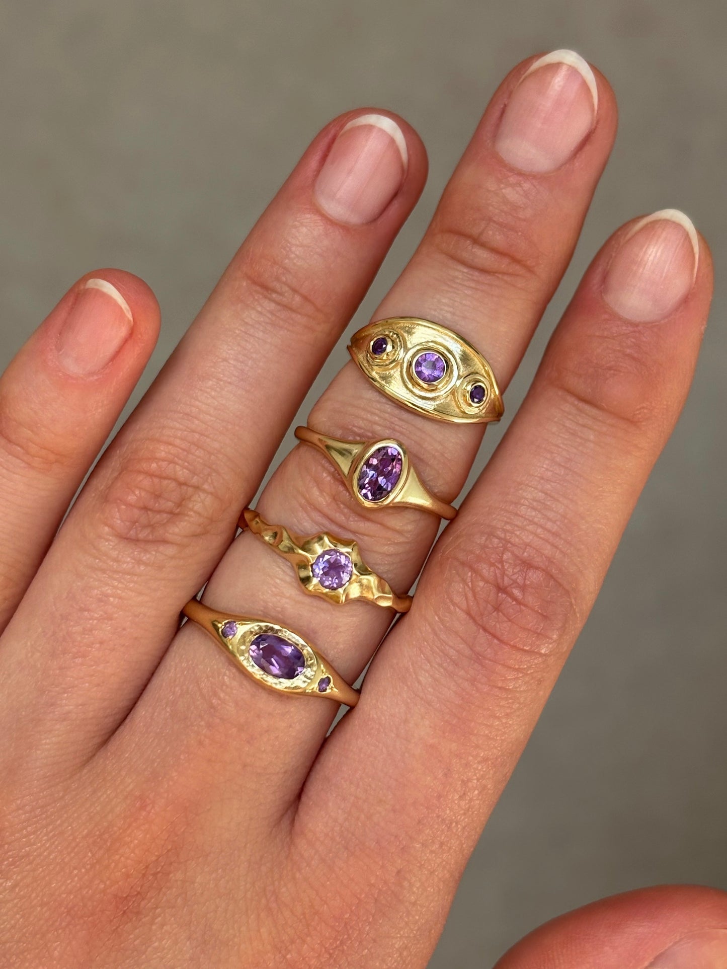 Adva Ring Amethyst Stone