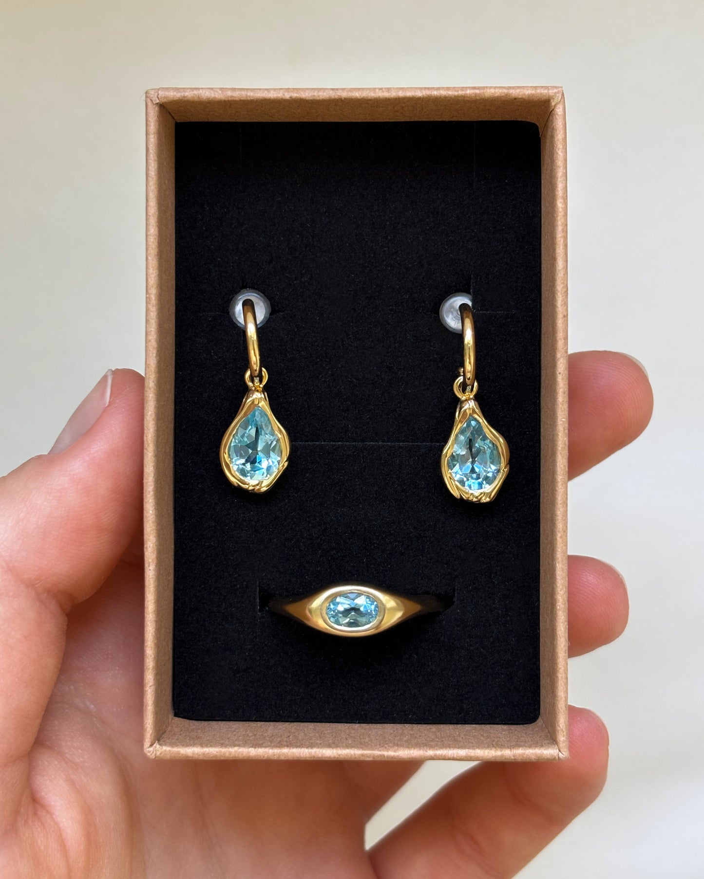 Drop Earrings & Signet Ring Set